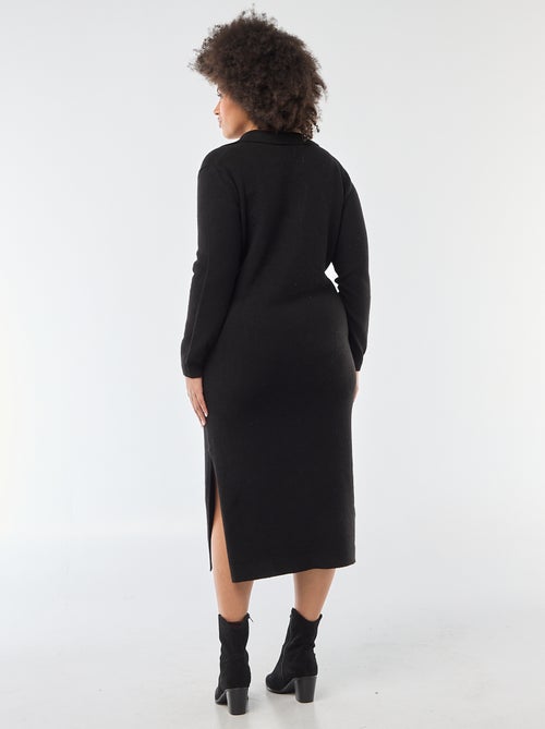 Long Sweater Dress with Polo Collar - Kiabi