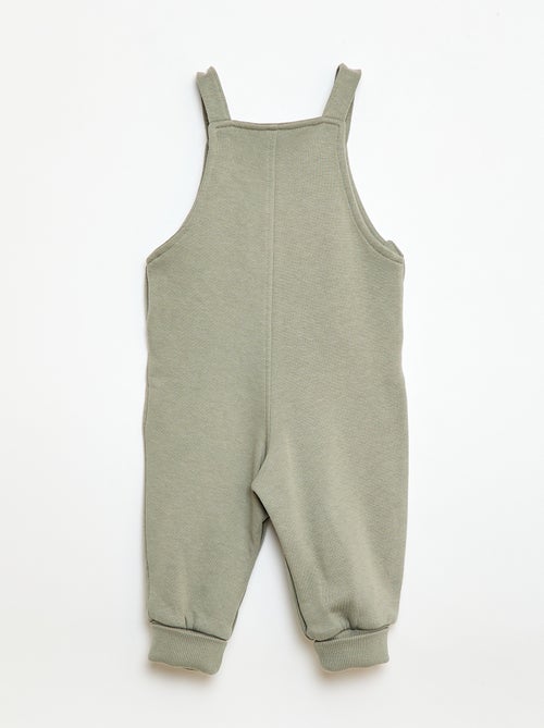 Long sweatshirt fabric dungarees with adjustable braces - Kiabi