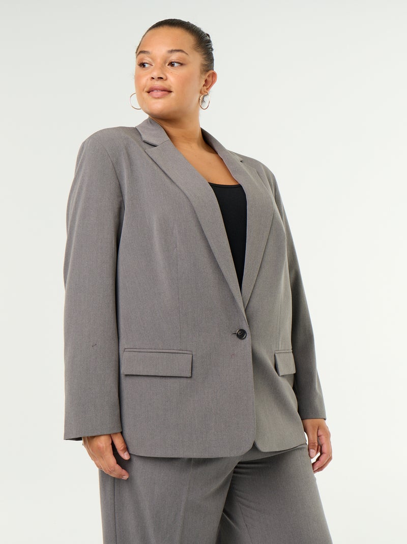 Long tailored blazer Grey - Kiabi