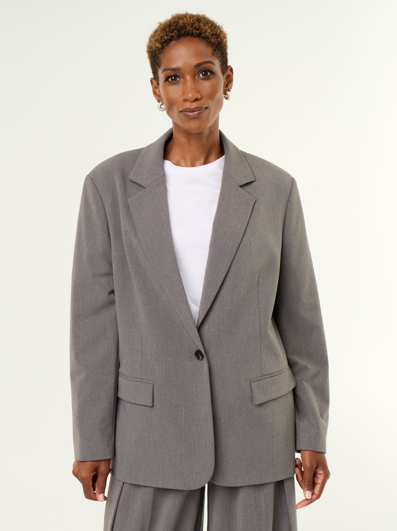 Long tailored jacket Grey - Kiabi