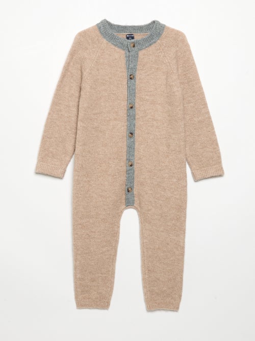Long Two-Tone Knitted Bodysuit - Kiabi