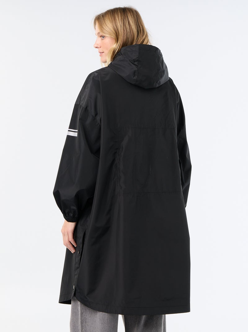 Long Water-Repellent Hooded Parka Black - Kiabi