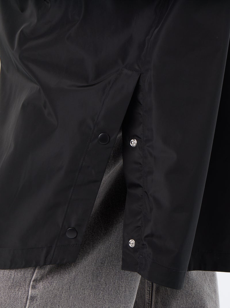 Long Water-Repellent Hooded Parka Black - Kiabi