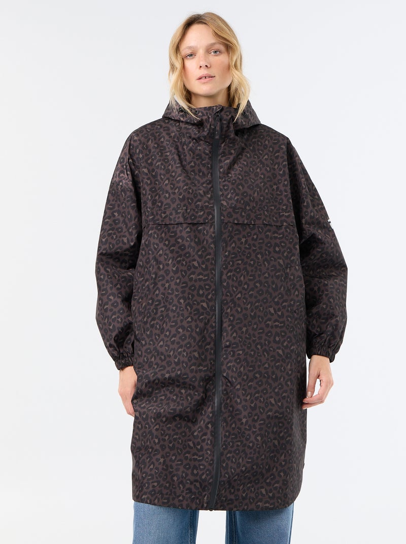 Long Water-Repellent Hooded Parka Brown - Kiabi