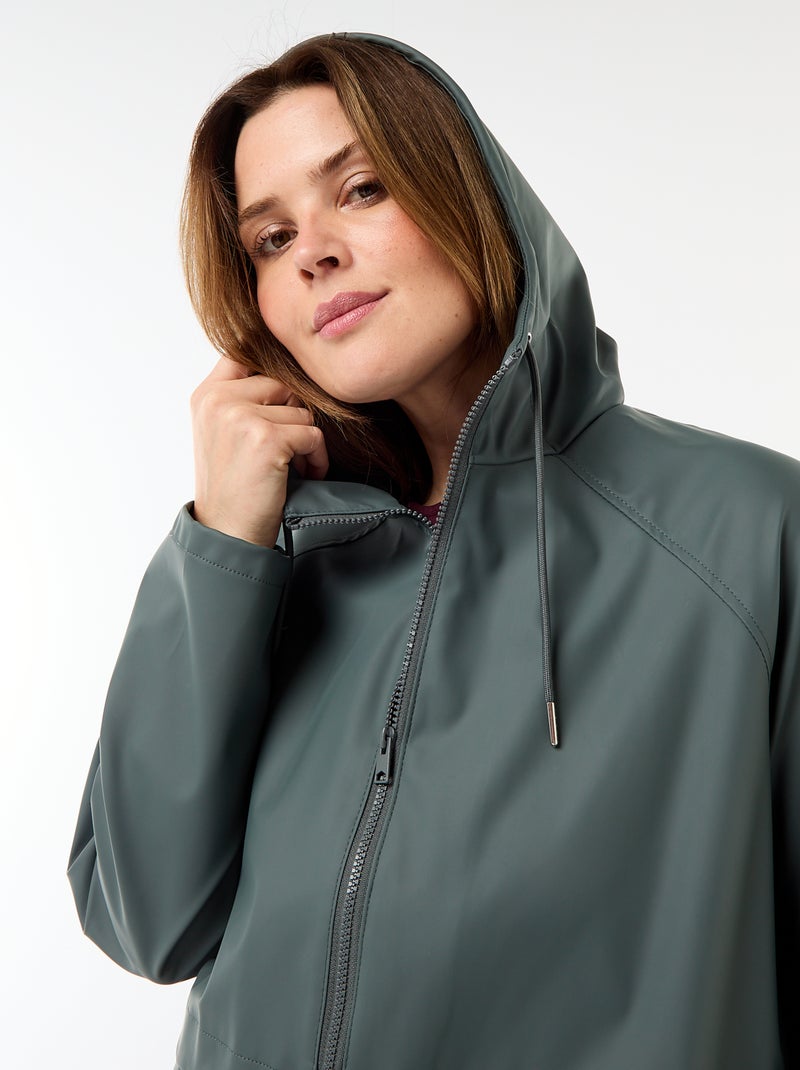 Long Water-Repellent Parka Khaki - Kiabi