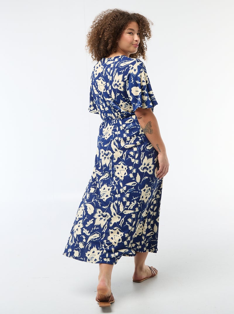 Long Wrap Dress Blue - Kiabi