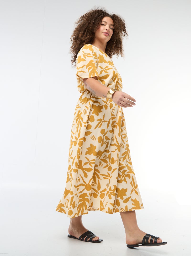 Long Wrap Dress Yellow - Kiabi