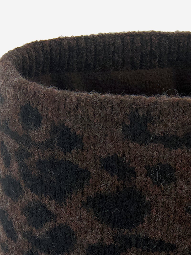 Loop-Schal aus Strick mit Fleecefutter Marron - Kiabi