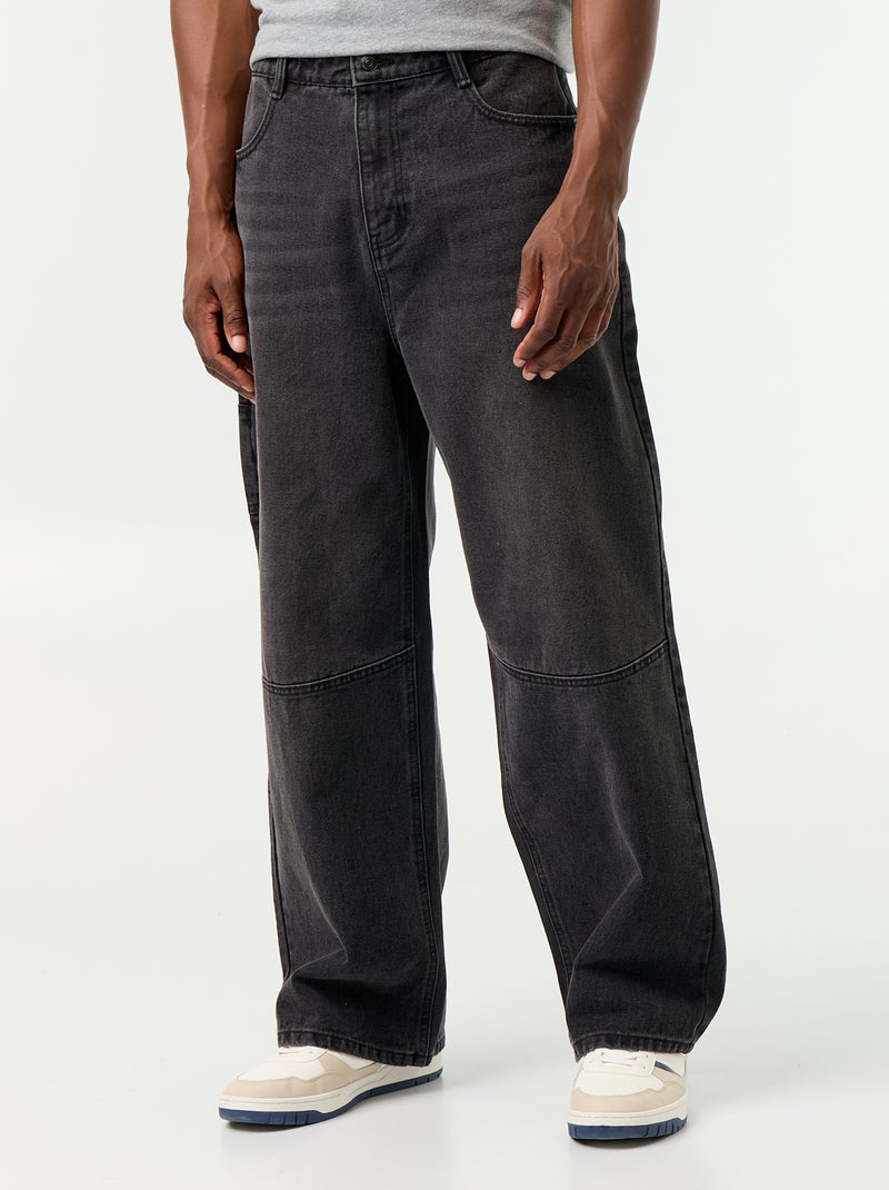 Loose fit 5-pocket jeans Black - Kiabi