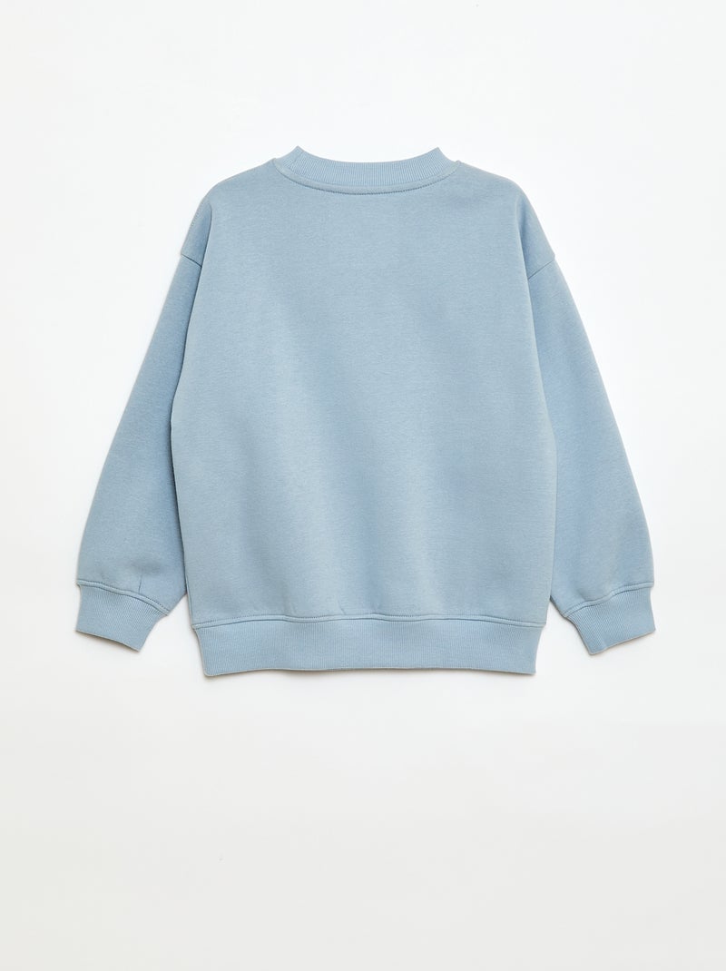 Loose-fit "Brother" Motif Sweatshirt Blue - Kiabi