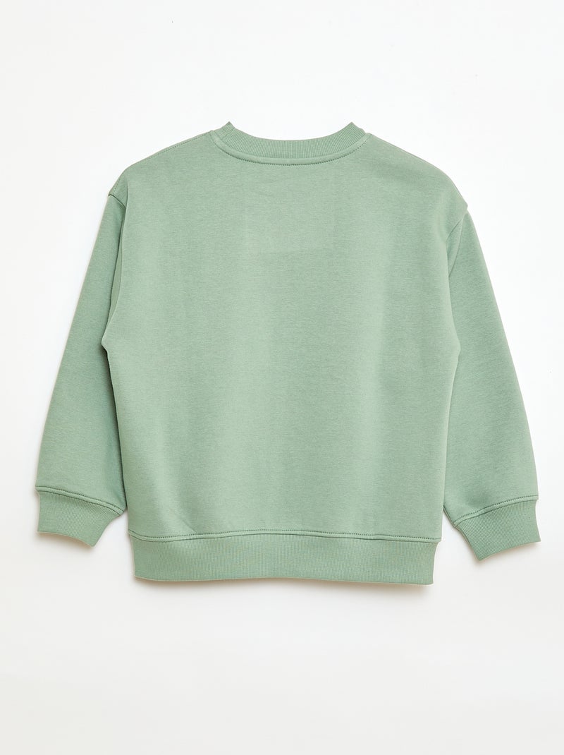 Loose-fit "Brother" Motif Sweatshirt Green - Kiabi