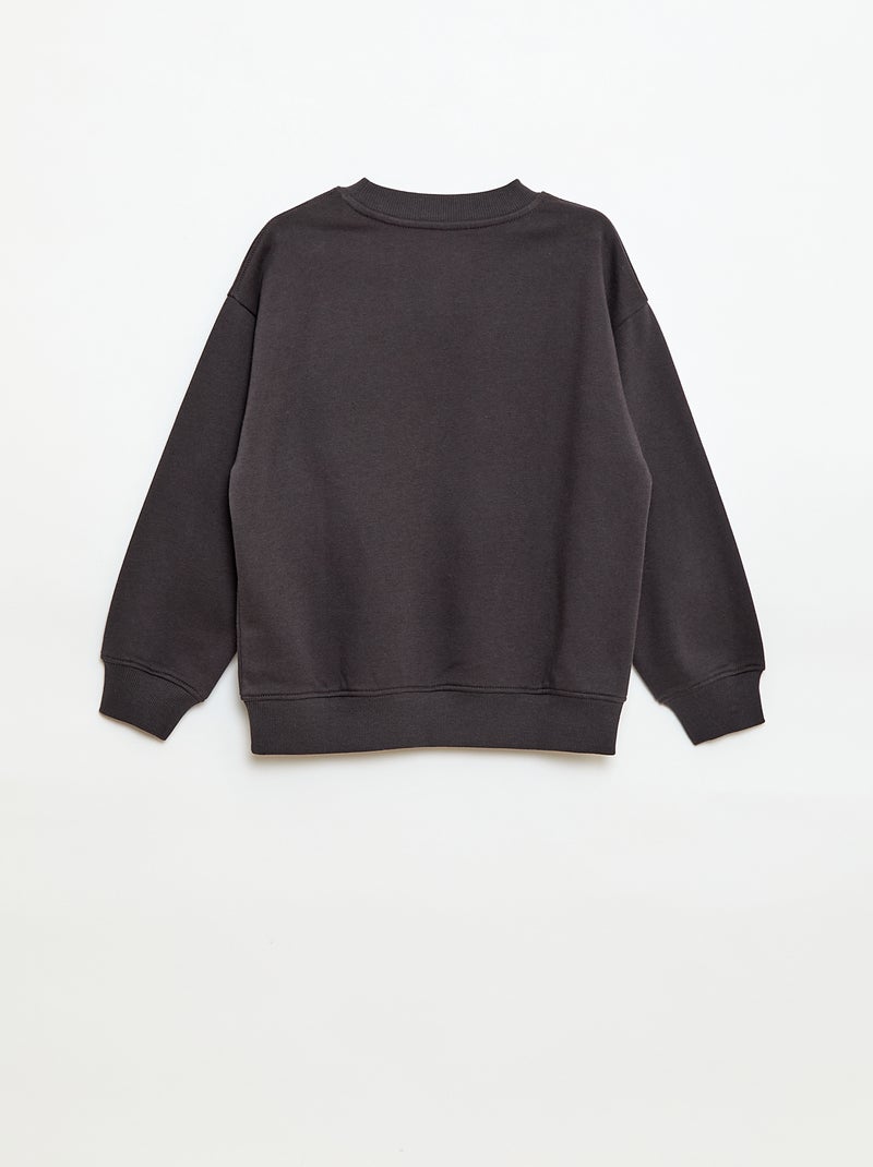 Loose-fit "Brother" Motif Sweatshirt Grey - Kiabi