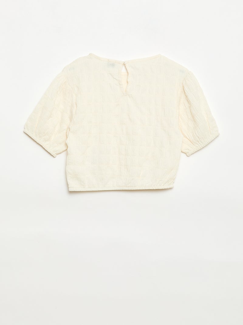 Loose-fit fancy knit t-shirt Beige - Kiabi