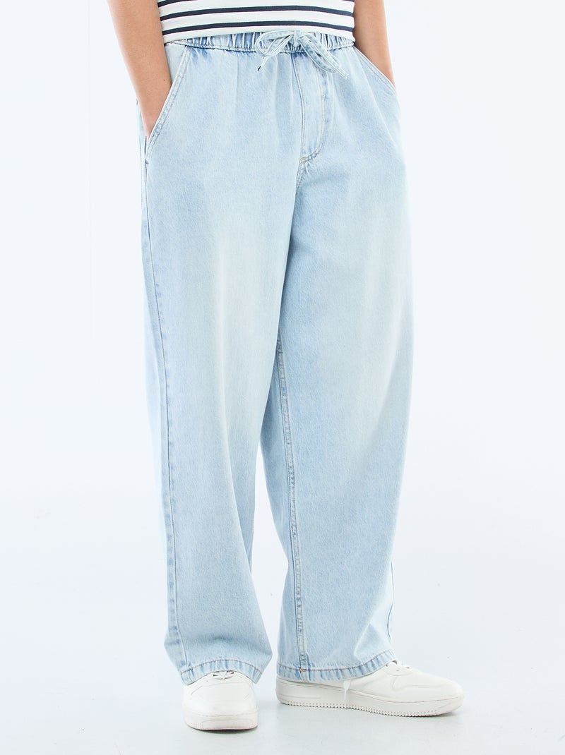 Loose Fit Jeans mit elastischem Bund Blau - Kiabi