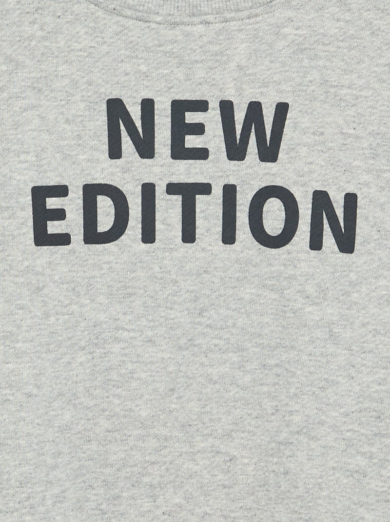 Loose Fit Long-Sleeved Sweatshirt Grey - Kiabi