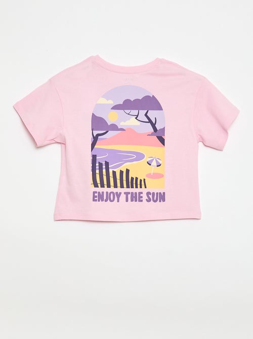 Loose-fit T-shirt with back & chest print - Kiabi Loose-fit T-shirt with back & chest print - Kiabi