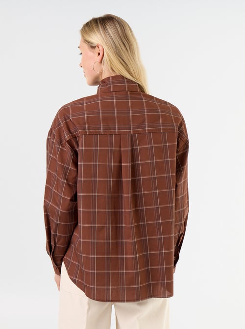 Loose long-sleeved shirt with pussy-bow collar - Kiabi
