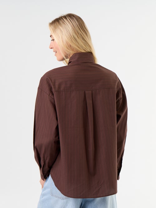 Loose long-sleeved shirt with pussy-bow collar - Kiabi