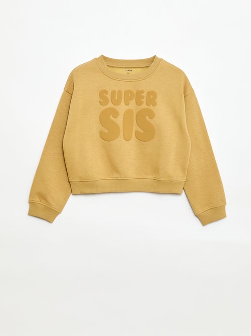 Loose Sweatshirt with "Sister" Motif - Kiabi Loose Sweatshirt with "Sister" Motif - Kiabi