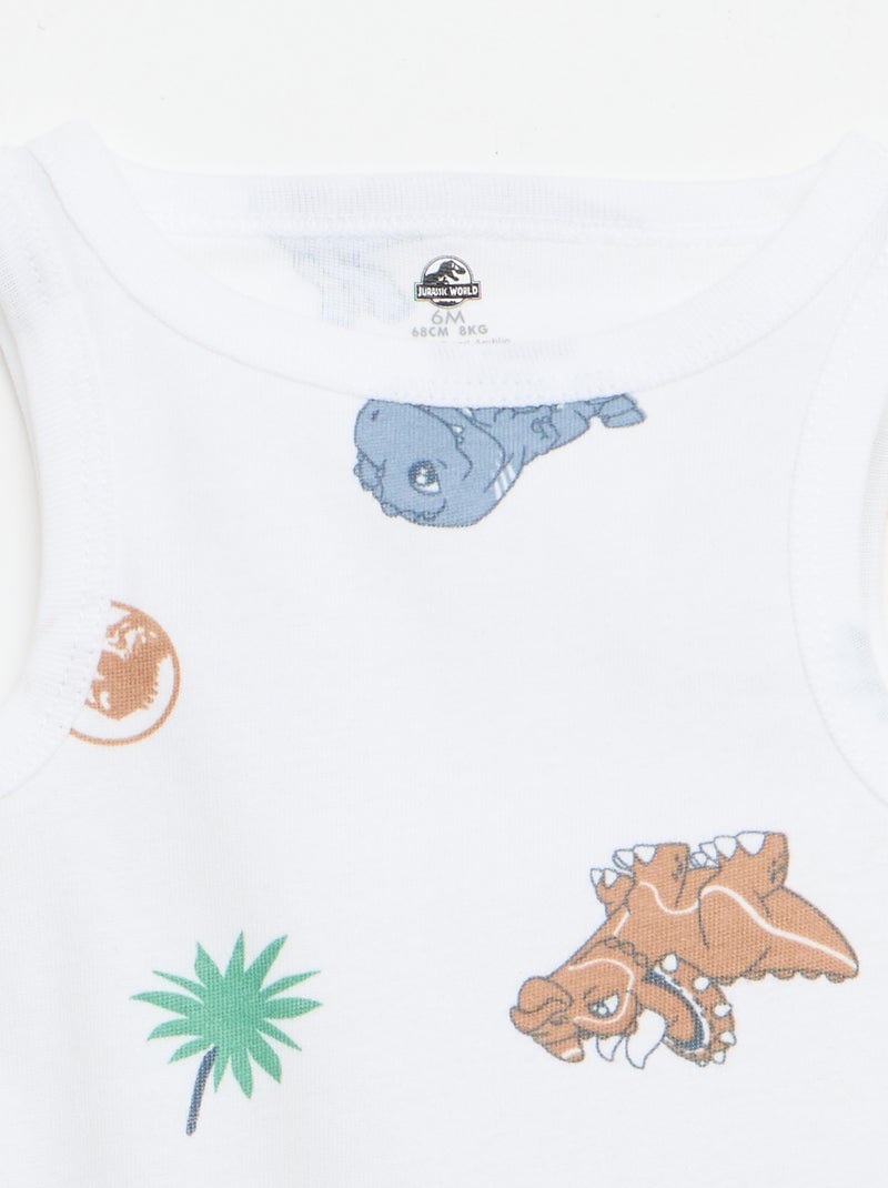 Lot 2 bodies débardeurs 'Jurassic World' Blanc - Kiabi