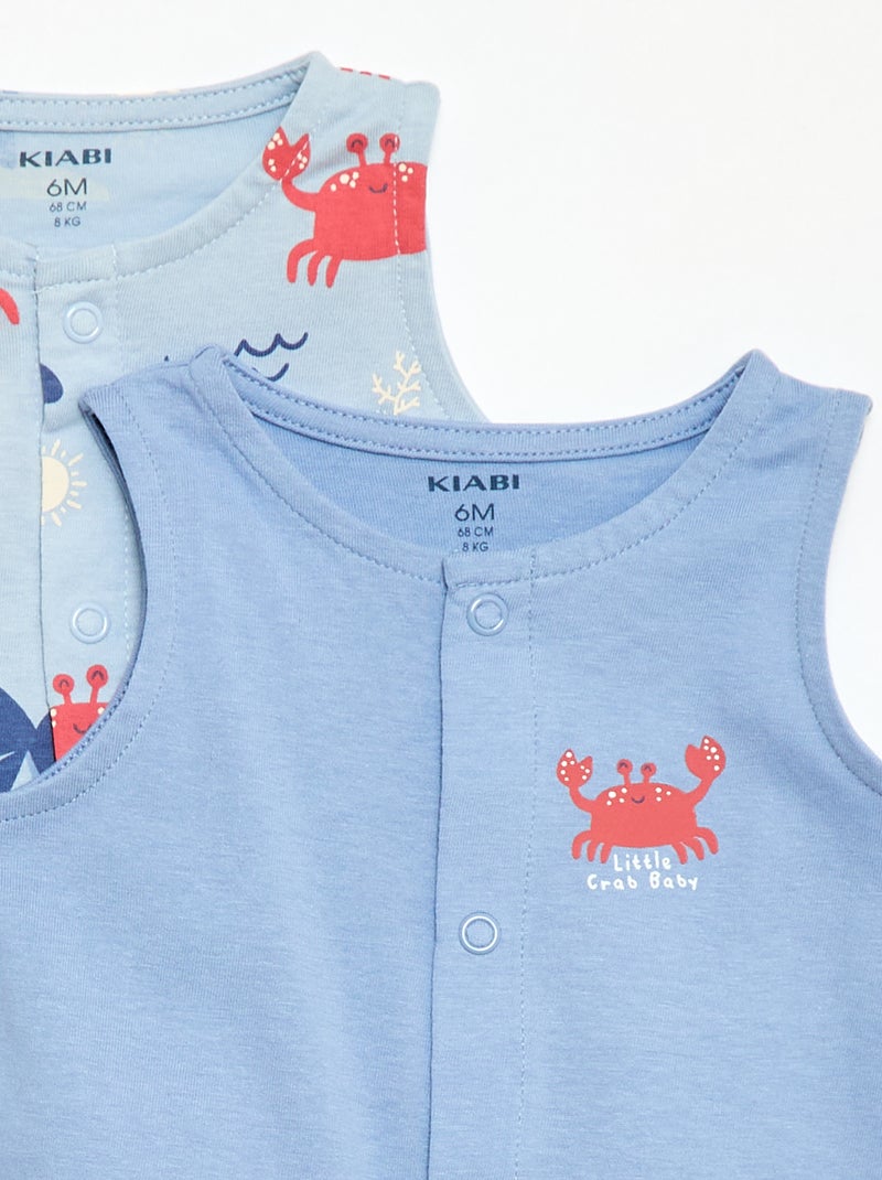 Lot 2 dors bien légers à ouverture pressionnée Bleu - Kiabi