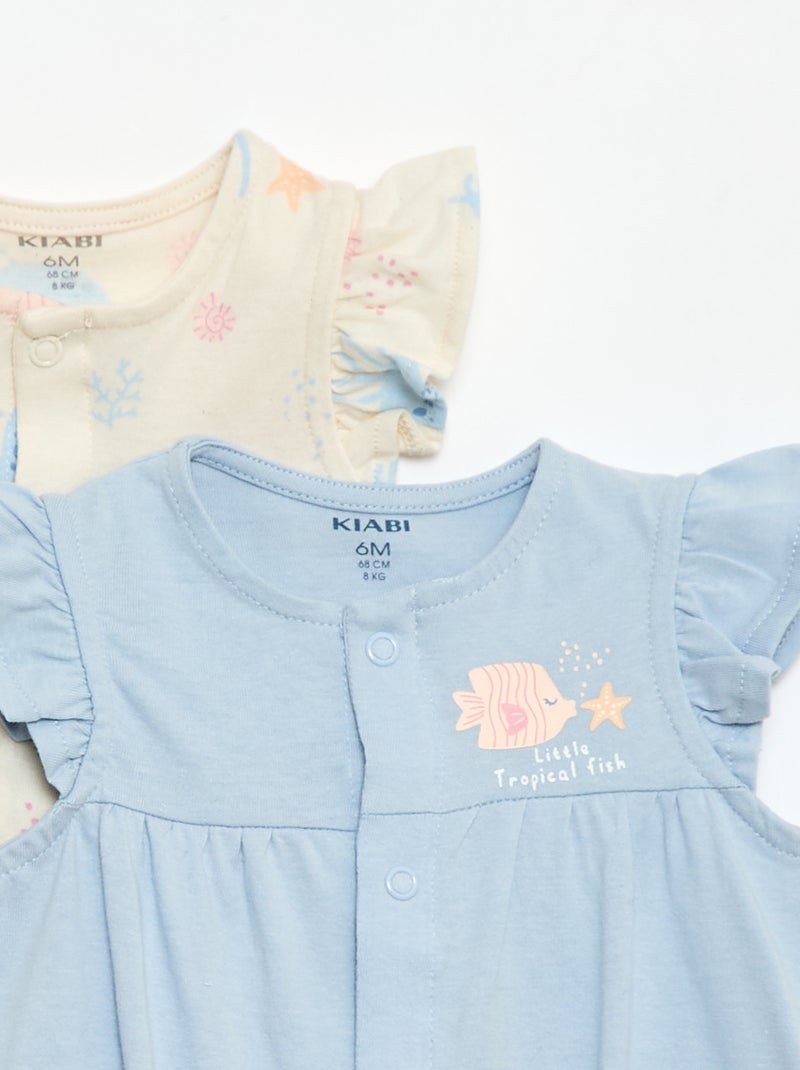 Lot 2 dors bien légers avec emmanchures volantées Beige - Kiabi