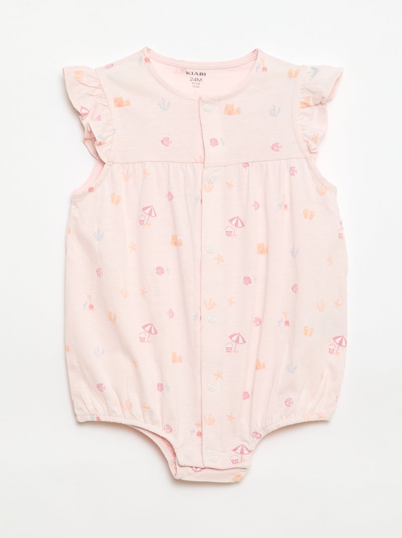 Lot 2 dors bien légers avec emmanchures volantées Rose - Kiabi