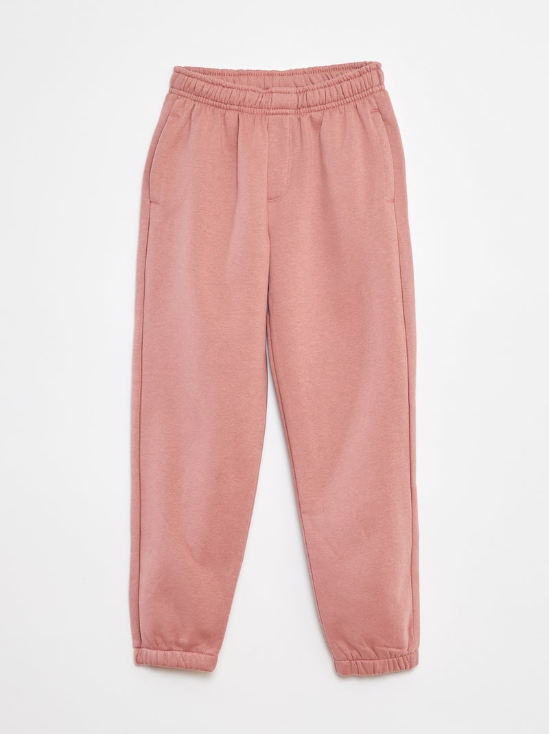 Lot 2 pantalons joggings en molleton Rose - Kiabi