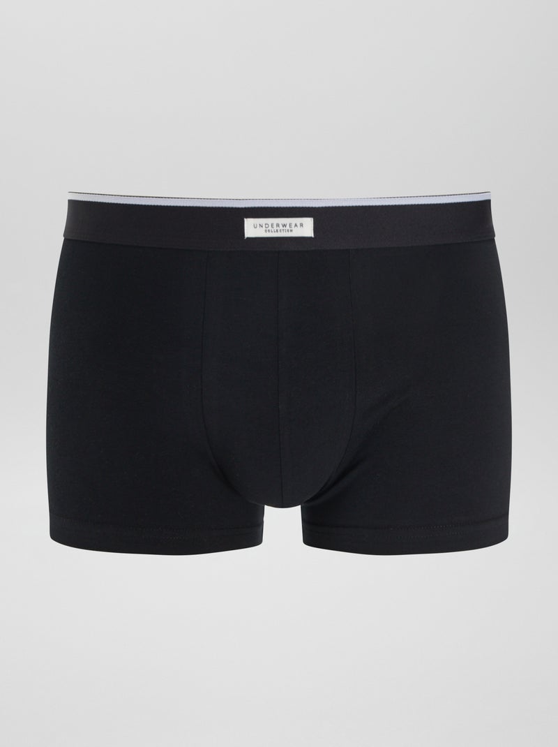Lot 3 boxers stretch Blanc/noir - Kiabi