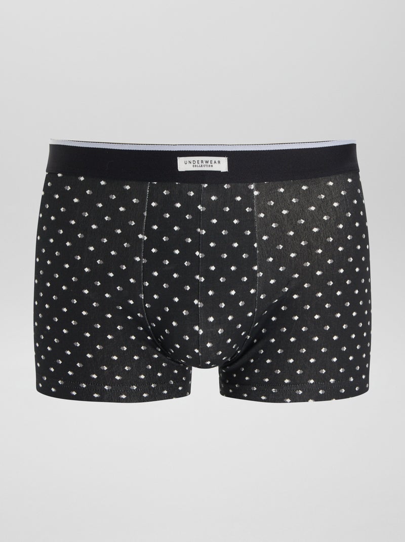 Lot 3 boxers stretch Blanc/noir - Kiabi