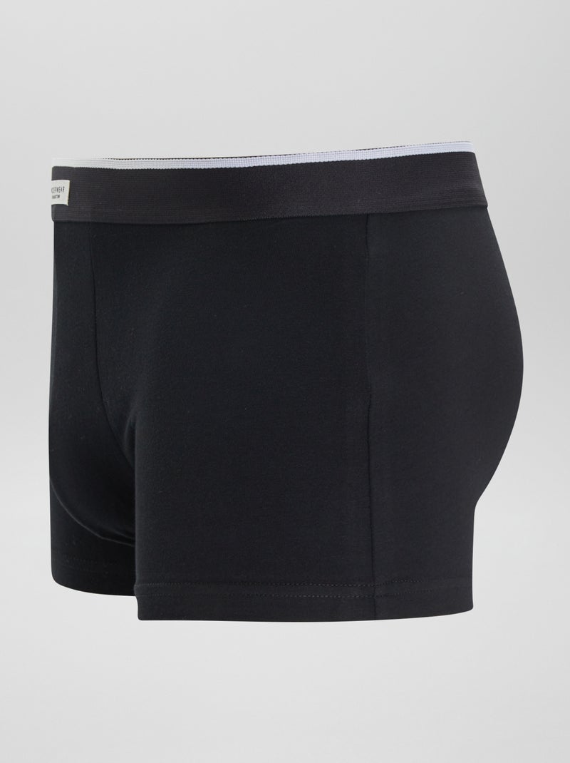 Lot 3 boxers stretch Blanc/noir - Kiabi