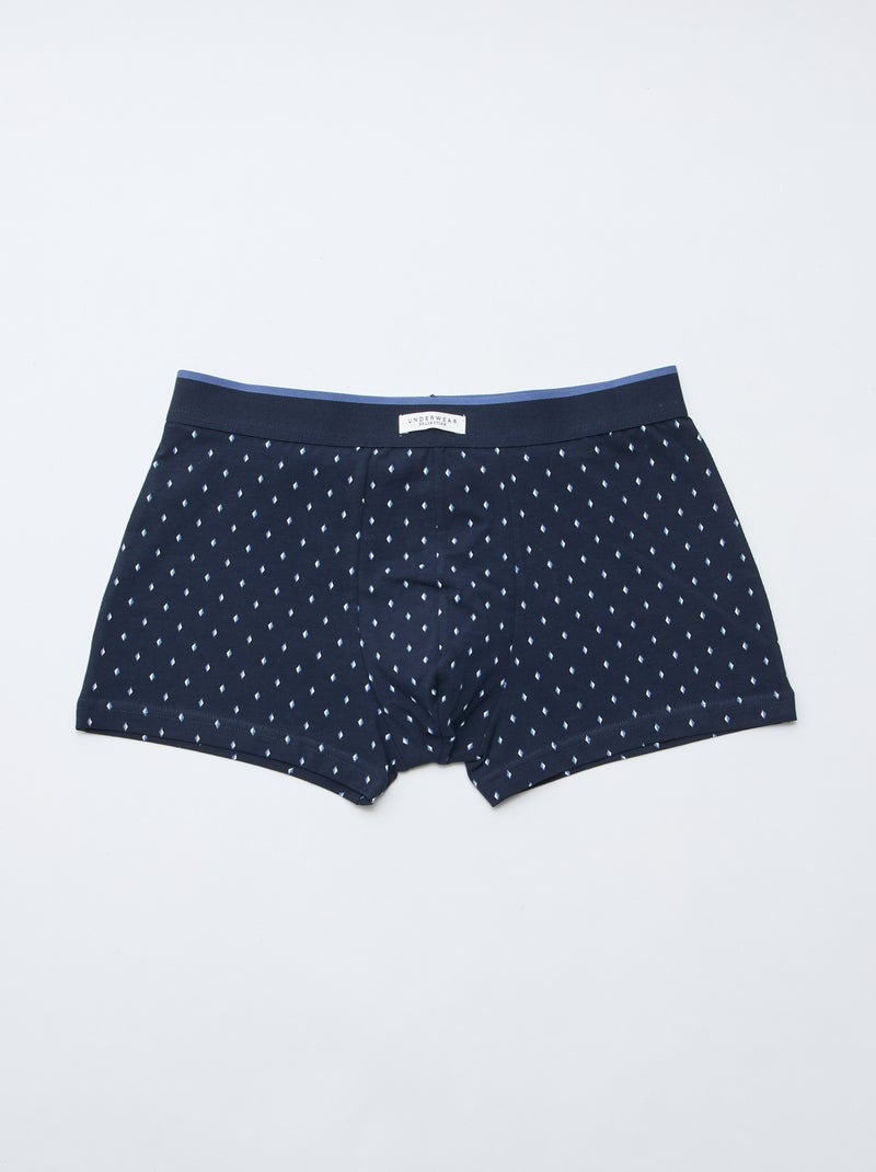 Lot 3 boxers stretch Bleu - Kiabi