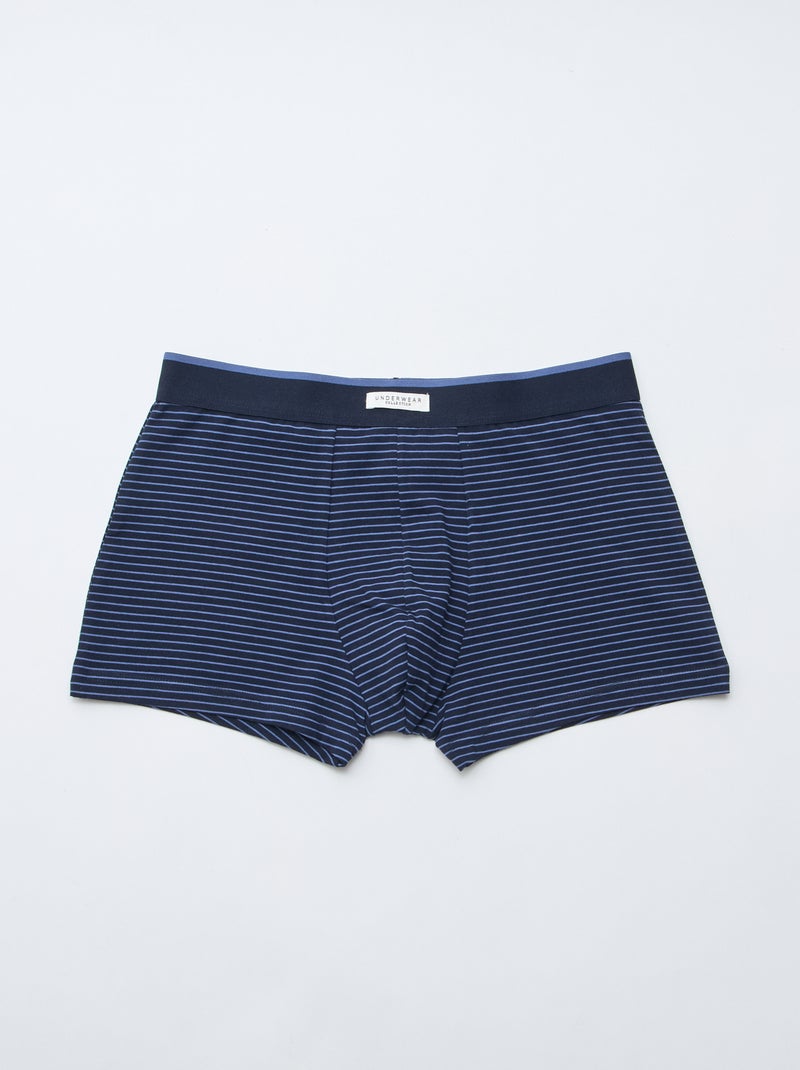 Lot 3 boxers stretch Bleu - Kiabi