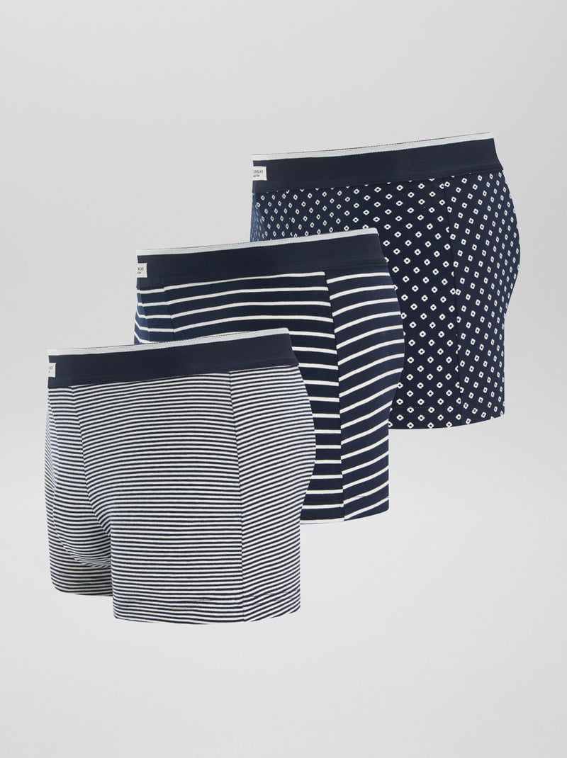 Lot 3 boxers stretch Noir - Kiabi