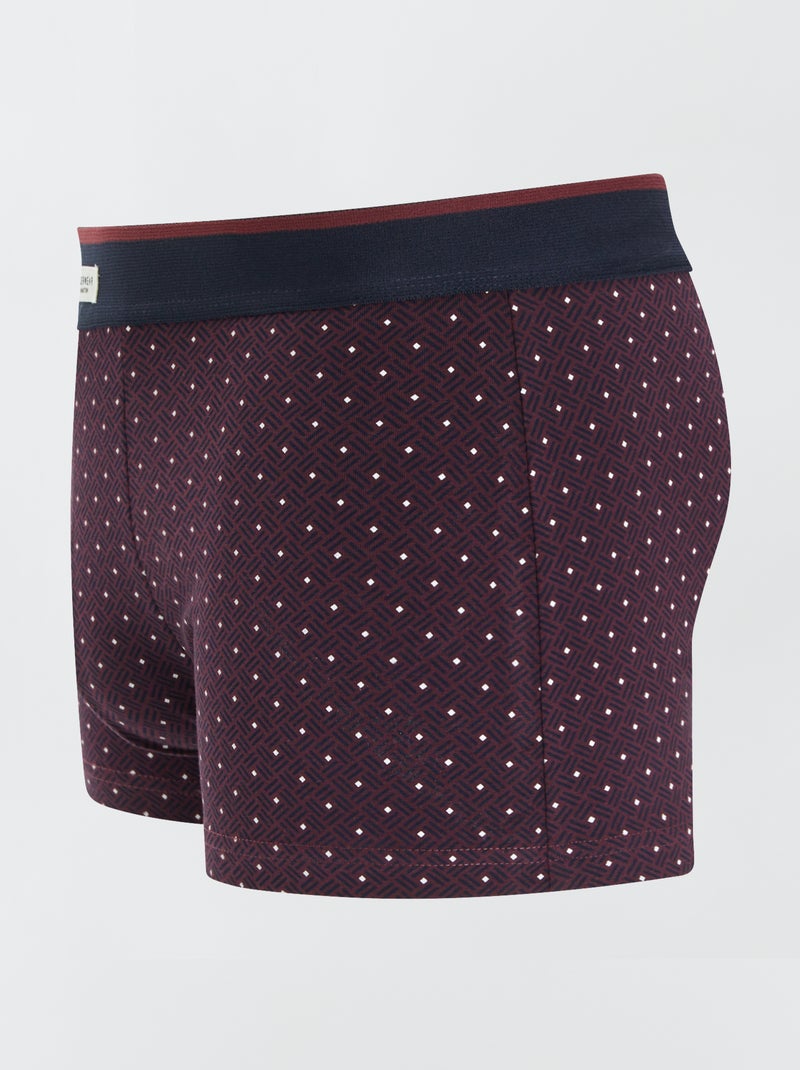 Lot 3 boxers stretch Rouge - Kiabi