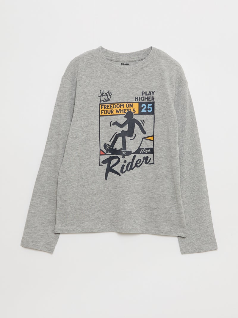 Lot 3 tee-shirts imprimés Gris - Kiabi