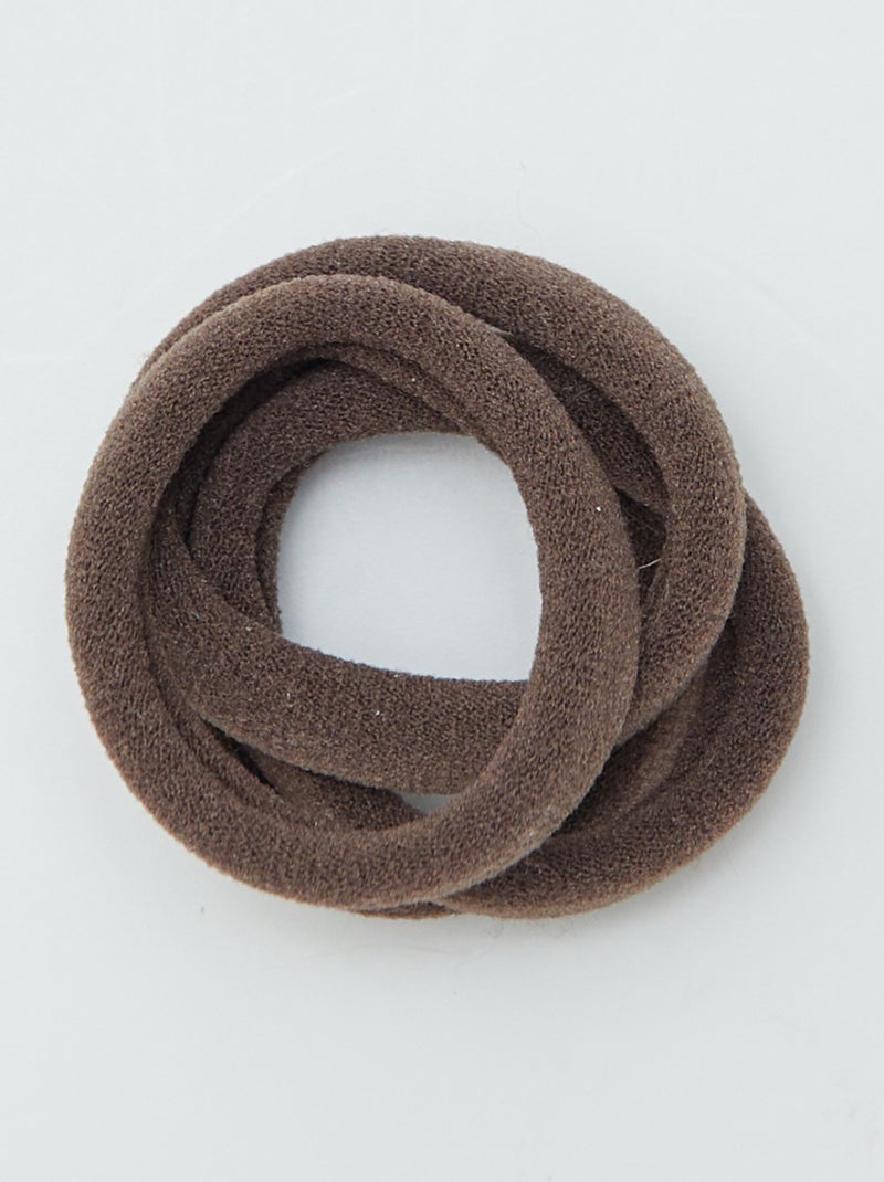 Lot de 10 élastiques pour cheveux MARRON - Kiabi