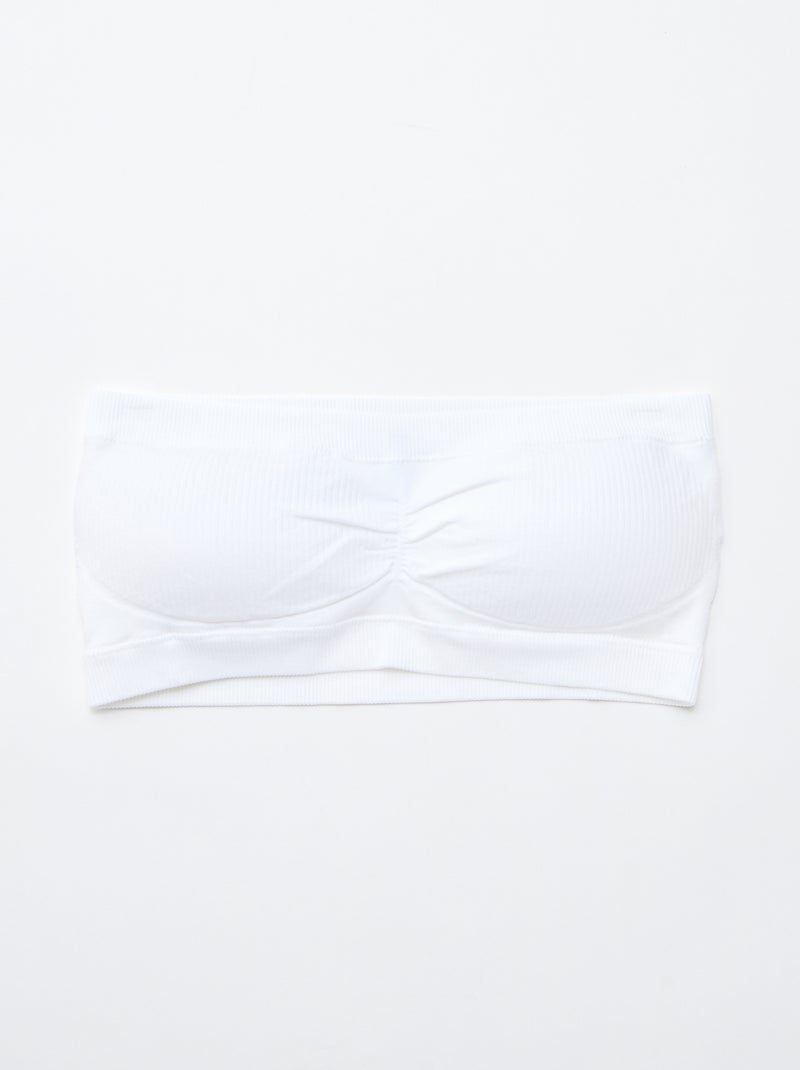 Lot de 2 bandeaux rib sans coutures Blanc/noir - Kiabi