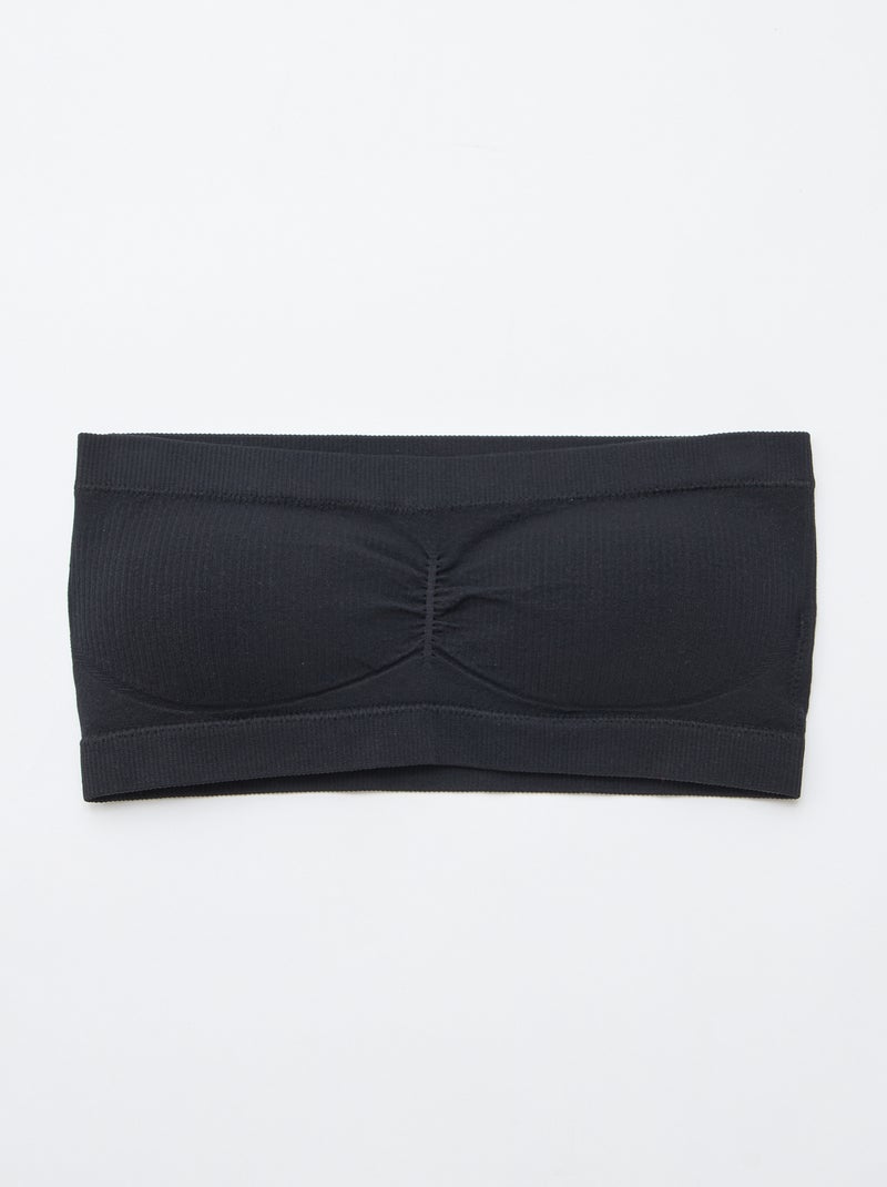 Lot de 2 bandeaux rib sans coutures Blanc/noir - Kiabi