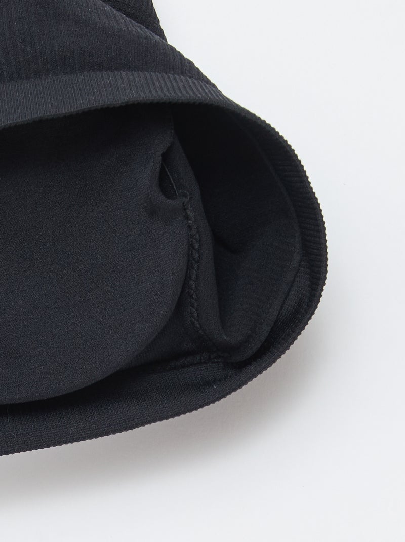 Lot de 2 bandeaux rib sans coutures Blanc/noir - Kiabi