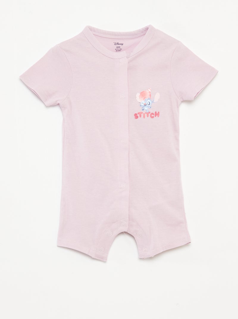 Lot de 2 barboteuses à manches courtes 'Disney' Rose - Kiabi