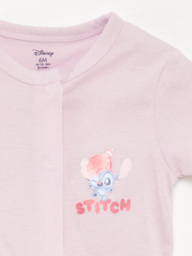 Lot de 2 barboteuses à manches courtes 'Disney' Rose - Kiabi