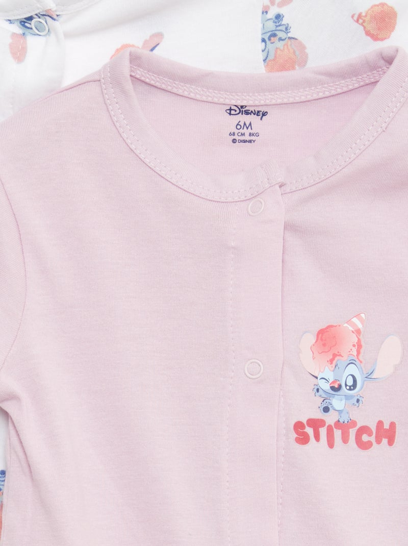 Lot de 2 barboteuses à manches courtes 'Disney' Rose - Kiabi