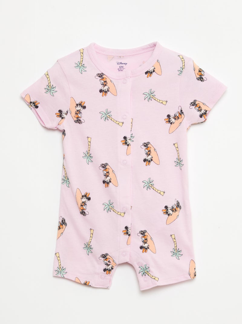 Lot de 2 barboteuses à manches courtes 'Disney' Rose - Kiabi