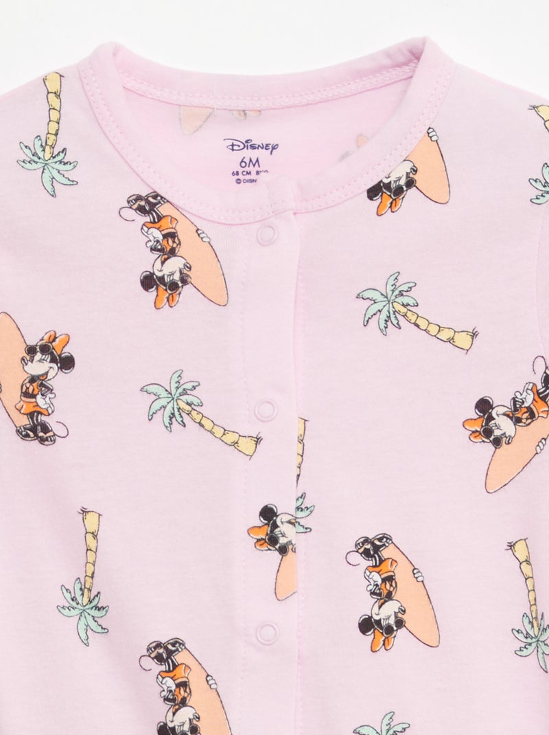 Lot de 2 barboteuses à manches courtes 'Disney' Rose - Kiabi