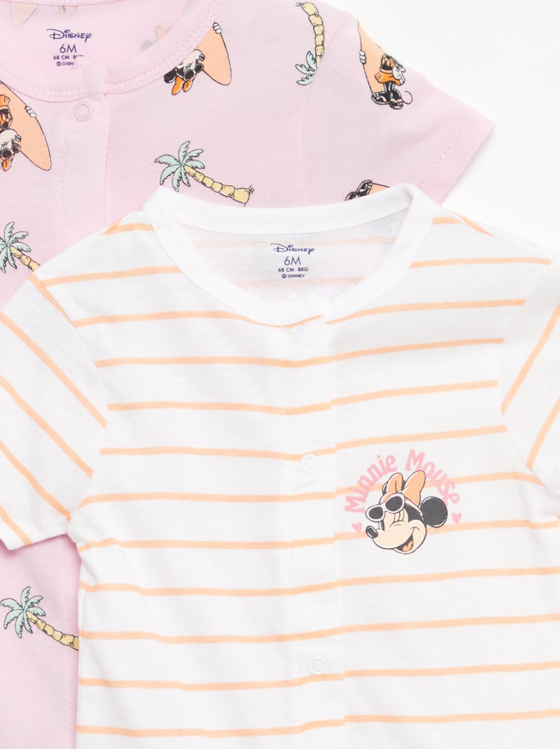 Lot de 2 barboteuses à manches courtes 'Disney' Rose - Kiabi