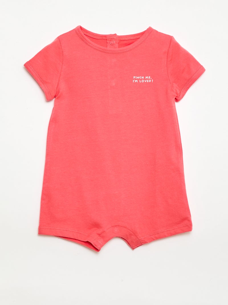 Lot de 2 barboteuses courtes en jersey Blanc - Kiabi