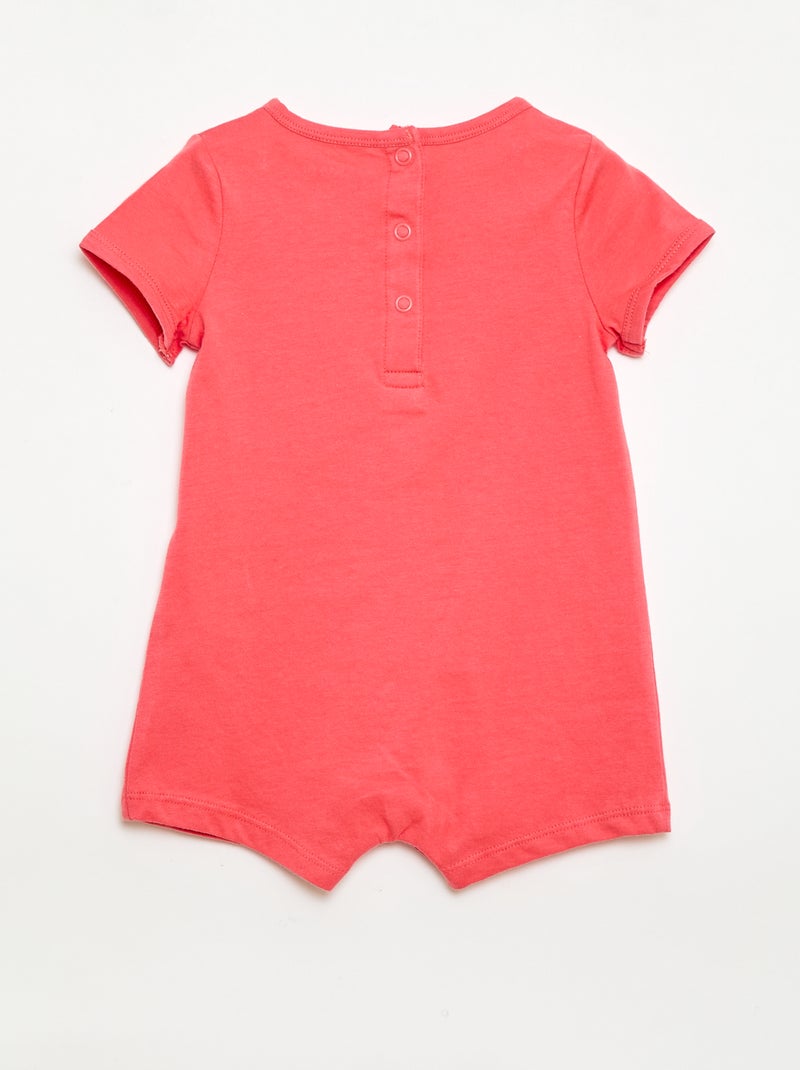 Lot de 2 barboteuses courtes en jersey Blanc - Kiabi