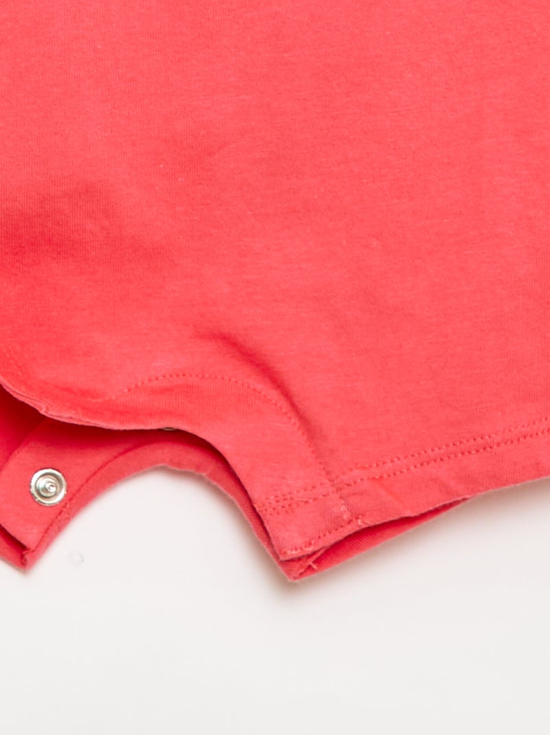 Lot de 2 barboteuses courtes en jersey Blanc - Kiabi