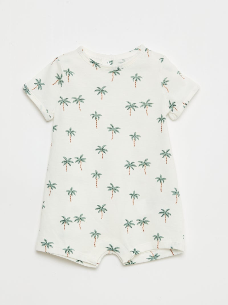 Lot de 2 barboteuses courtes en jersey Blanc - Kiabi